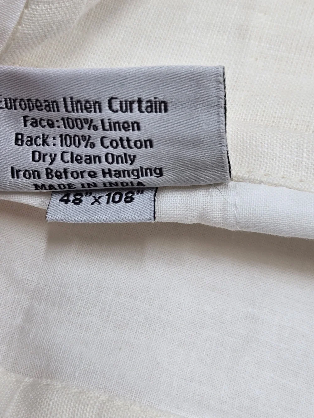 NWT QUINCE Set Of 2 48x108 European Linen Curtains Cream 0359
